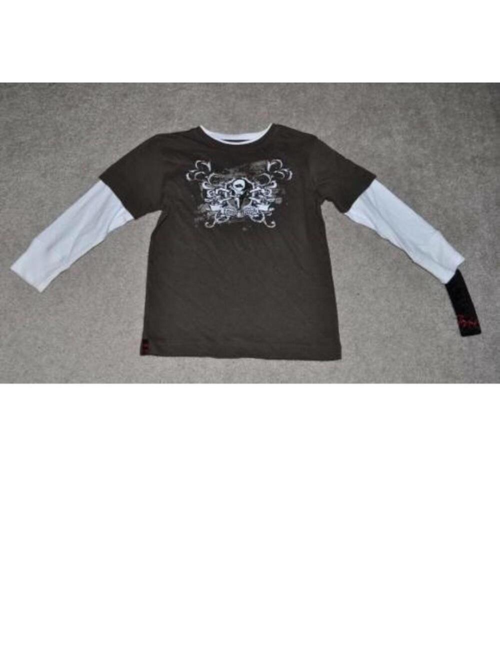 Tony Hawk Skull Shirt Boys 4 Logo Mock Layer Long Sleeve Crew
